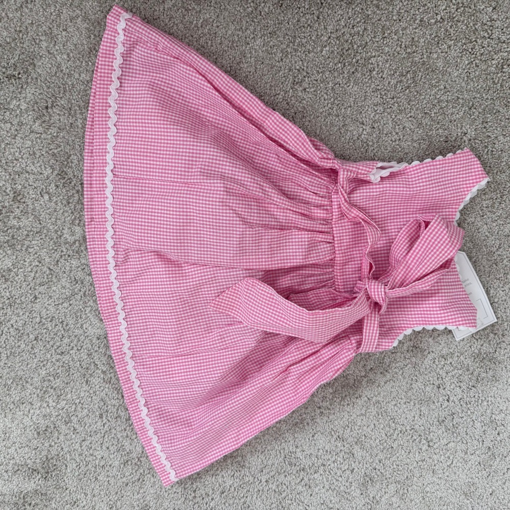 Lil Cactus NWT Pink Gingham Bunny Applique Easter Dress Baby Girl 3-6 Months - Picture 3 of 3